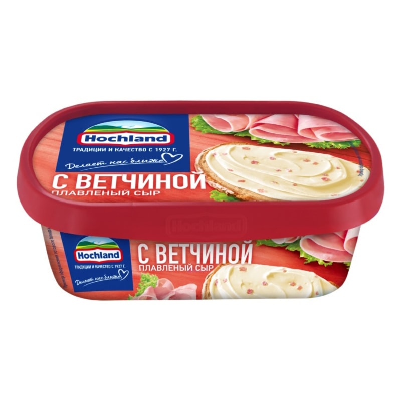 Сыр Hochland плавленый с ветчиной 55% 200 г.
